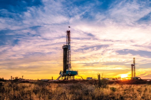 Drilling Rig Sunset Panorama